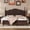 Walnut, variant on Queen Bed Frame,Retro Style Wood Platform Queen Size Bed Frame for Boys Girls Adults with Wooden Slat Support,62.5"x85.2"x43.3",Walnut