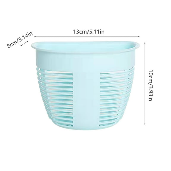 STPToys 2Pcs Storage Organizer Bins for Shower,Wall Mounted Plastic Storage Basket Bathroom Organizers and Storage Accessories - Blue