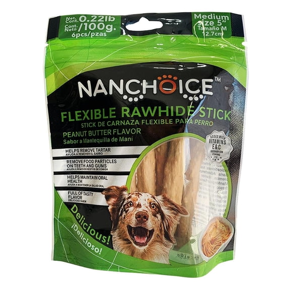 Carnaza saborizada para perro Nanchoice Stick mantequilla de maní 100 gr