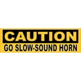 thumbnail image 2 of 10in x 3in Caution Go Slow Sound Horn Sticker, 2 of 2