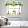 thumbnail image 4 of Easter Bunny Tie Up Valances Curtain, Spring Bunny Sitting on A Flowerpot Carrot Flower Plaid Adjustable Rod Pocket Short Window Treatment Tie Up Curtains Valances for Kitchen Bathroom 42x12 Inches, 4 of 9