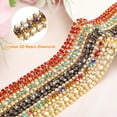 thumbnail image 4 of 1 Yard 3 Rows Rhinestone Chain Trim AB and Dark Purple Rhinestone with Gold Base, 4 of 6