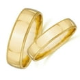 thumbnail image 2 of Pompeii3 Matching Gold His Hers Polished Wedding Band Ring Set, 2 of 5