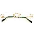 thumbnail image 2 of V.W.E Rectangular Rimless Fashion Reading Glasses With Anti-reflective AR Coating Metal Frame +3.00, 2 of 3
