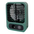 thumbnail image 1 of Mini ventilador de escritorio verde, ventilador de niebla con tanque de agua de 60 ml, ventilador recargable USB de 3 velocidades, ventilador silencioso, 1 of 5