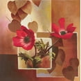 thumbnail image 2 of Unknown 26x26 Black Ornate Wood Framed with Double Matting Museum Art Print Titled - Red Poppy Collage, 2 of 4
