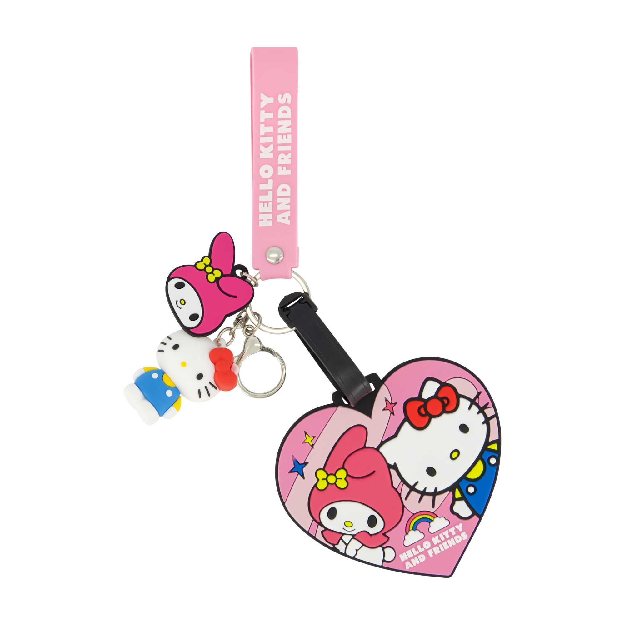 Hello Kitty 2-Piece Suitcase ID Tag and 3D Lanyard Set with Adjustable Straps, My Melody, Multi, One Size
