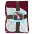 thumbnail image 3 of NorthCrest Home Sherpa Micromink Rich Red Oversized Soft Throw Blanket, 3 of 4