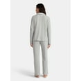 thumbnail image 2 of Lissome Women’s Soft Double Brushed Waffle Knit Notch Collar Long Sleeve Pajama Set , Sizes S-3X, 2 of 4