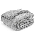 thumbnail image 2 of PAVILIA Sherpa Throw Blanket For Couch Sofa, Heather Grey Fluffy Warm Plush Blanket for Bed, Cozy Super Soft Lightweight Throw, Fuzzy Decorative Blanket, All Season Home, 50x60, 2 of 9