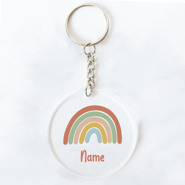 Llaveros acrílicos personalizados con nombre de arcoíris, llaveros personalizados para amigos, amantes, profesores, mamá, regalo de recuerdo de fiesta