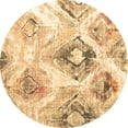 thumbnail image 1 of Ahgly Company Indoor Round Abstract Brown Contemporary Area Rugs, 5' Round, 1 of 4