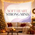 thumbnail image 3 of Soft Heart Strong Mind Text with Gold Stars, Inspirational Minimalist Style for Motivation Fans, Positive Wall Art, Graduation Gift, Tapestry Wall Hanging for Office and Dorm, 3 of 7