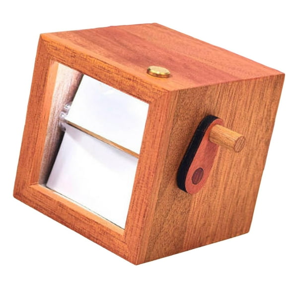 Photo Flip Book Frame Crank Crank Versátil Decoración de la mesa Diy Caja de exhibición de la exhibición para la boda, Festival Holiday Graduation 8 piezas de color naranja marrón