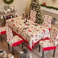 thumbnail image 2 of Juego de 3 manteles navideños, fundas protectoras para sillas, elásticas, extraíbles y lavables, fundas para asientos navideños, 2 of 5