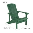 thumbnail image 5 of Flash Furniture Charlestown 5 Pcs Iron Wood Burning Fire Pit Set With Adirondack Chairs, Green, 5 of 12