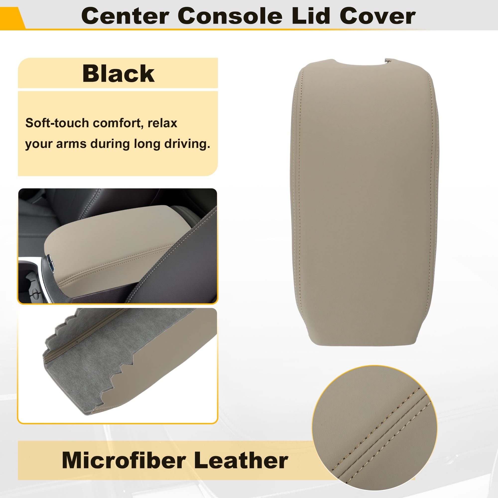 Unique Bargains Center Console Armrest Cover for Cadillac SRX 2010-2016 Beige