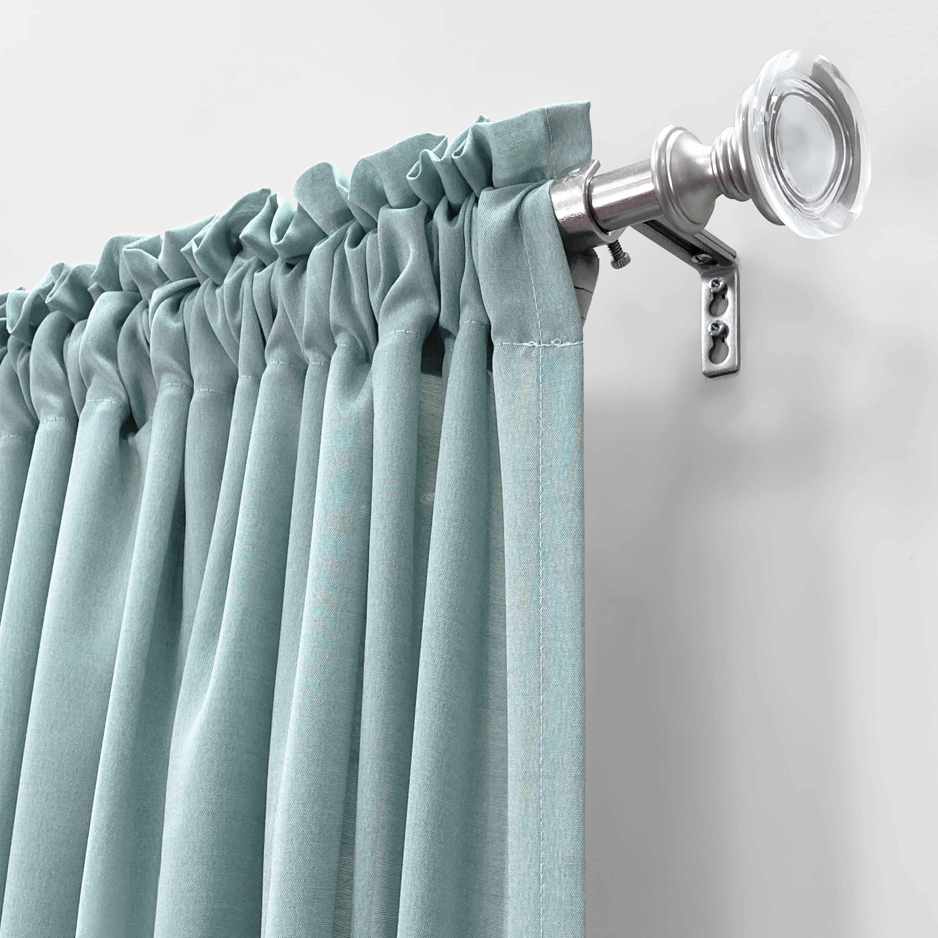 Lumi Adjustable 3/4" Curtain Rod and Brushed Nickel Crystal Knob Finial Set