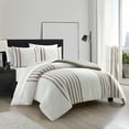 thumbnail image 2 of Salma 3 Piece Cotton Duvet Cover Set Clip Jacquard Striped, 2 of 8