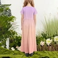 thumbnail image 4 of Agkizg Girls Short Sleeve Dresses Crewneck Gradient Printing Casual A Line Cottons Girl Sundress Dresses, 4 of 5