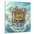 thumbnail image 2 of Designart "Heavenly Blue Piano Melodies" Music Metal Wall Art, 2 of 5