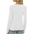 thumbnail image 4 of PFRNLF Womens Ribbed Long Sleeve Tops Summer Casual Slim Fitted V Neck Basic Tee Shirts, 4 of 9