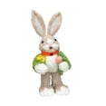 thumbnail image 2 of Tnarru Straw Rabbit Statue Easter Rabbit Figurine/ Cartoon Garden Statue Animal Sculpture for Farmhouse/ Bedroom/ Shelf/ Office Gift B, 2 of 8