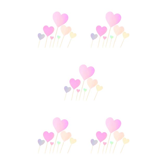 serony 7pcs/set Cake Topper Heart Shape Wedding Birthday Cake Simple Design Paper Top Decoration pink 5Set