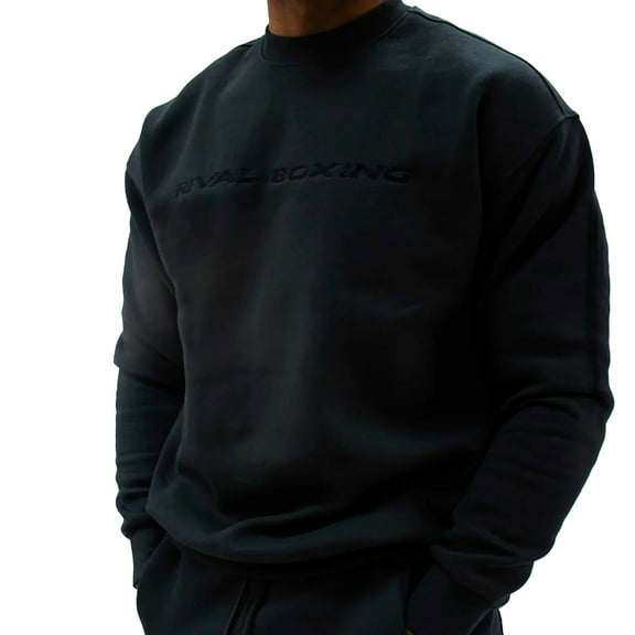 RIVAL Boxing - Fleece Oversized Crewneck Sweater - Black