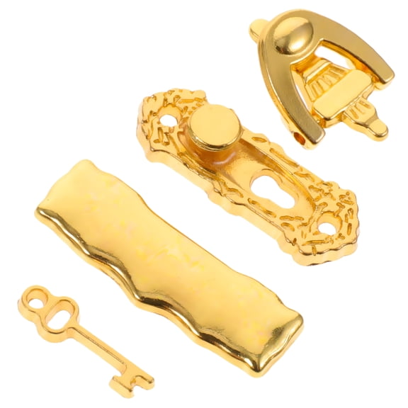 1/12 Scale Miniature Dollhouse Door Lock with Alloy Handle, Realistic Hardware Accessories for Kids Pretend Play Toys