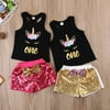 Baby Girl Clothes Unicorn T-shirt Tops Sequins Shorts Kids 2PCS Clothing Set