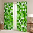 thumbnail image 2 of Manfei Modern Abstract Geometric Curtains Pack of 2 (42x84 Each),Minimalism Buffalo Checkered Curtains Blackout,Green White Pixel Bedroom Curtains For Teens,Luxury Bedroom Decor, 2 of 6