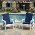 thumbnail image 2 of Ottowood Outdoor Adirondack Chair Cushions Set of 2 - Removable Covers, Water-Repellent, Fade-Resistant, Non-Slip Bottom & Securing Straps, Universal Fit for Most Chairs - Navy, 2 of 8