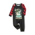 thumbnail image 5 of Christmas Family Matching Pajamas Set, Long Sleeve Snowman/Elk Print Tops with Plaid Pants, 5 of 8
