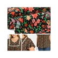 thumbnail image 6 of GRACE & GRANDEUR Women's Plus Size Easter Floral Print Blouse Pintucked Trim Front Tie Neck Tops Ruffle Sleeve Summer Vacation Blouses 1X Black, 6 of 7