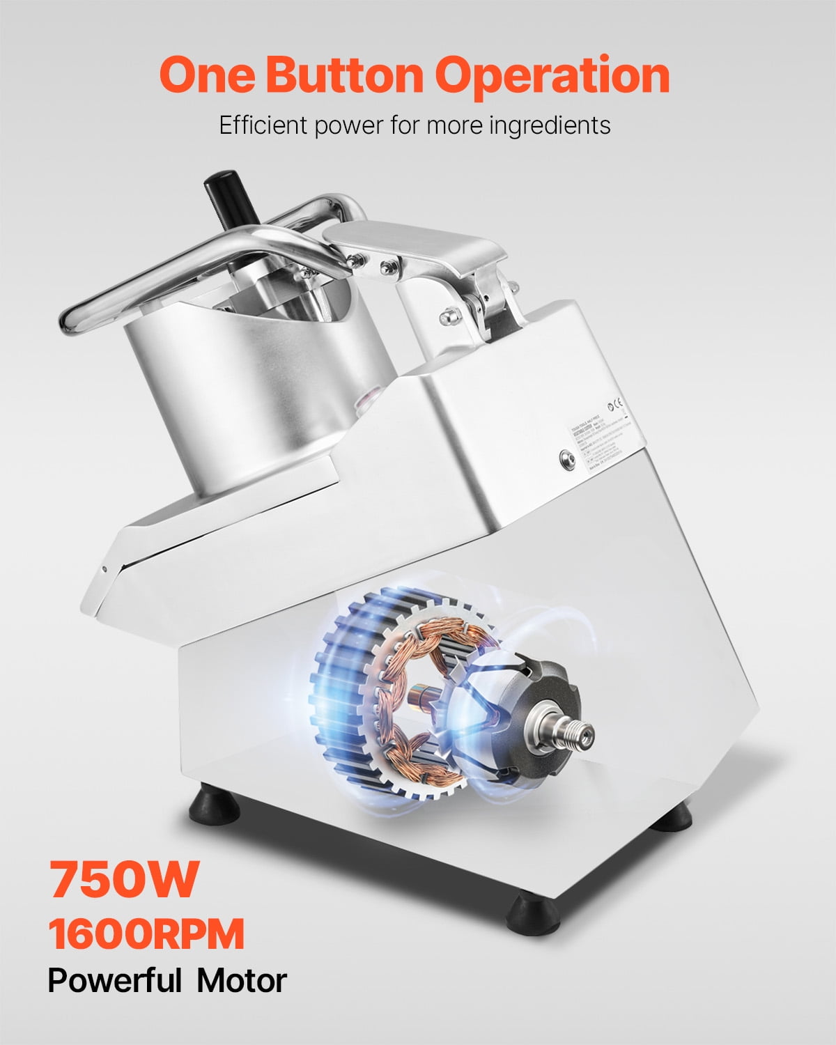 KFFKFF  Commercial Food Processor Stainless Steel Grain Grinder 750W Electric Food Cutter for Vegetables Fruits 3mm/5mm/7mm/10mm Grater, 2mm/4mm Cutter