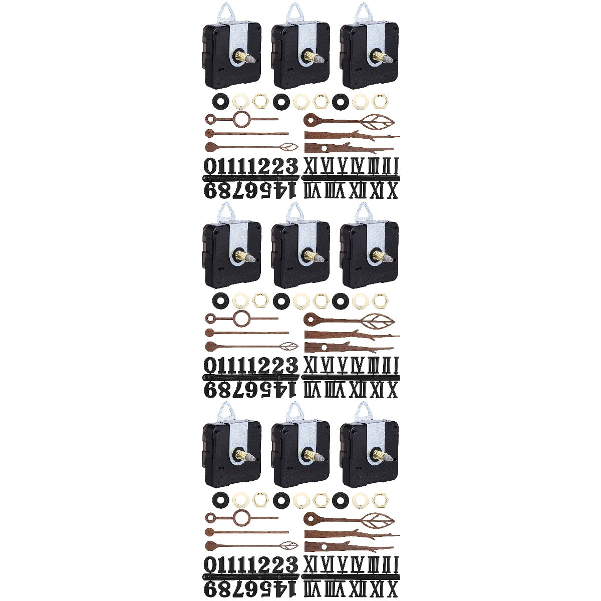 SHOWERORO Quartz Clock Movement Kit with Hands and Motor ABS Assorted Color 3Sets