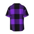 thumbnail image 2 of Haiem Purple Buffalo Plaid Men's Casual Shirts Short Sleeve Button Down Shirts Fashion Textured Summer Beach Shirt-Large, 2 of 7