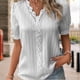 thumbnail image 5 of Camiseta Blusa Blusa informal con manga de burbuja, estilo elegante, camisa de talla grande para mujer, traje de vacaciones Cgtredaw Gris M para Mujer, 5 of 6