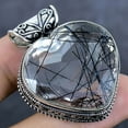 thumbnail image 2 of Natural Black Rutile Gemstone 925 Sterling Silver Jewelry Pendant 1.69", 2 of 2