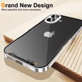 thumbnail image 4 of Allytechgroup Clear Phone Case for iPhone 14 with 1x Screen Protector,  Not-Yellowing Shockproof Bumper Protective Rugged Slim Fit Luxury Back Cover Case for iPhone 14, Silver, 4 of 9
