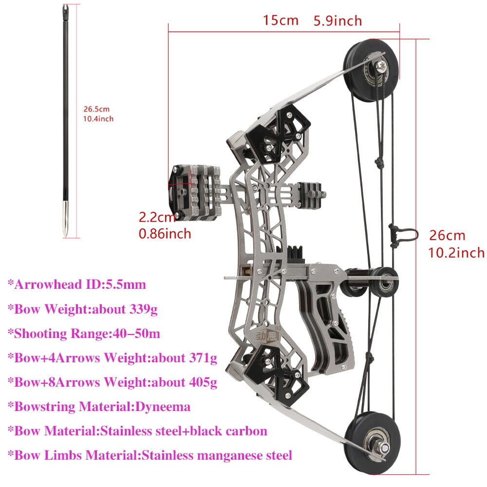 AMEYXGS 10" Archery Compound Bow 12lbs Arrow Set Shooting Gift Pocket Bow Kid Toy Target