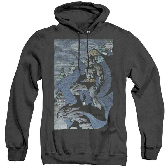 Batman Seurbat Adult Heather Hoodie Sweatshirt Black