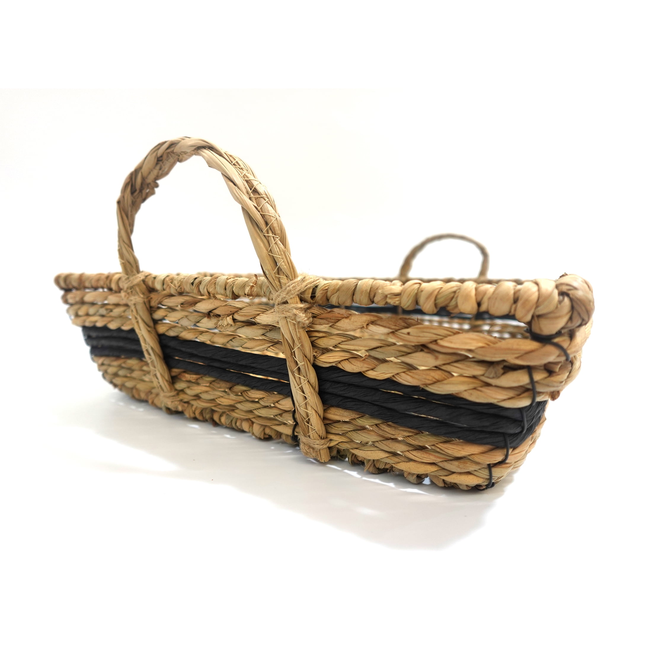 Hometrends Woven Paper & Rush Serving Tray, Handles