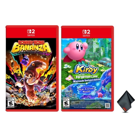 Nintendo Donkey Kong Bananza + Nintendo Kirby and the Forgotten Land Nintendo Switch 2 Edition + Star-Crossed World + Microfiber Cleaning Cloth