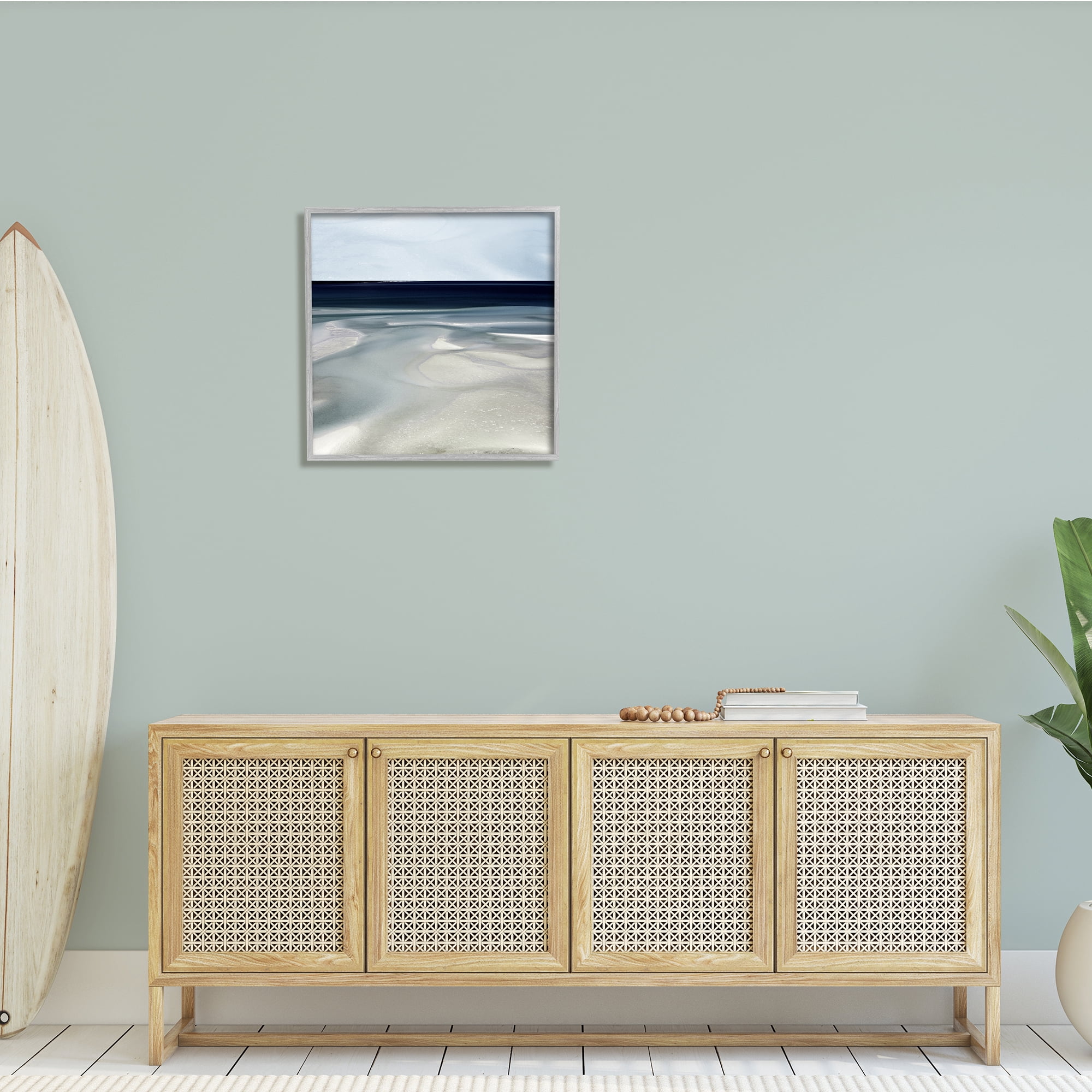 Stupell Indtries Abstract Shallow Beach Tide Water Movement Soft Blues,24 x 24,Design by Danita Delimont