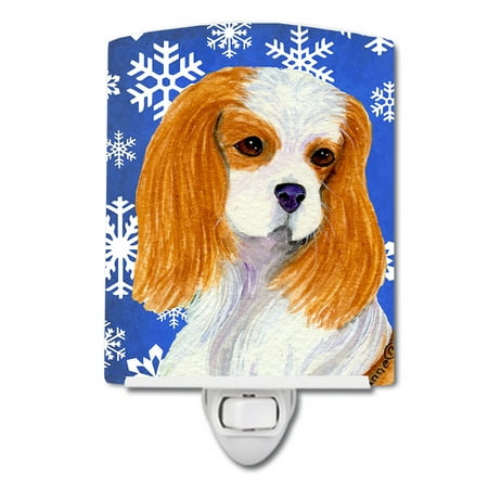 

Caroline s Treasures SS4665CNL Cavalier Spaniel Winter Snowflakes Holiday Ceramic Night Light 6x4x3 multicolor