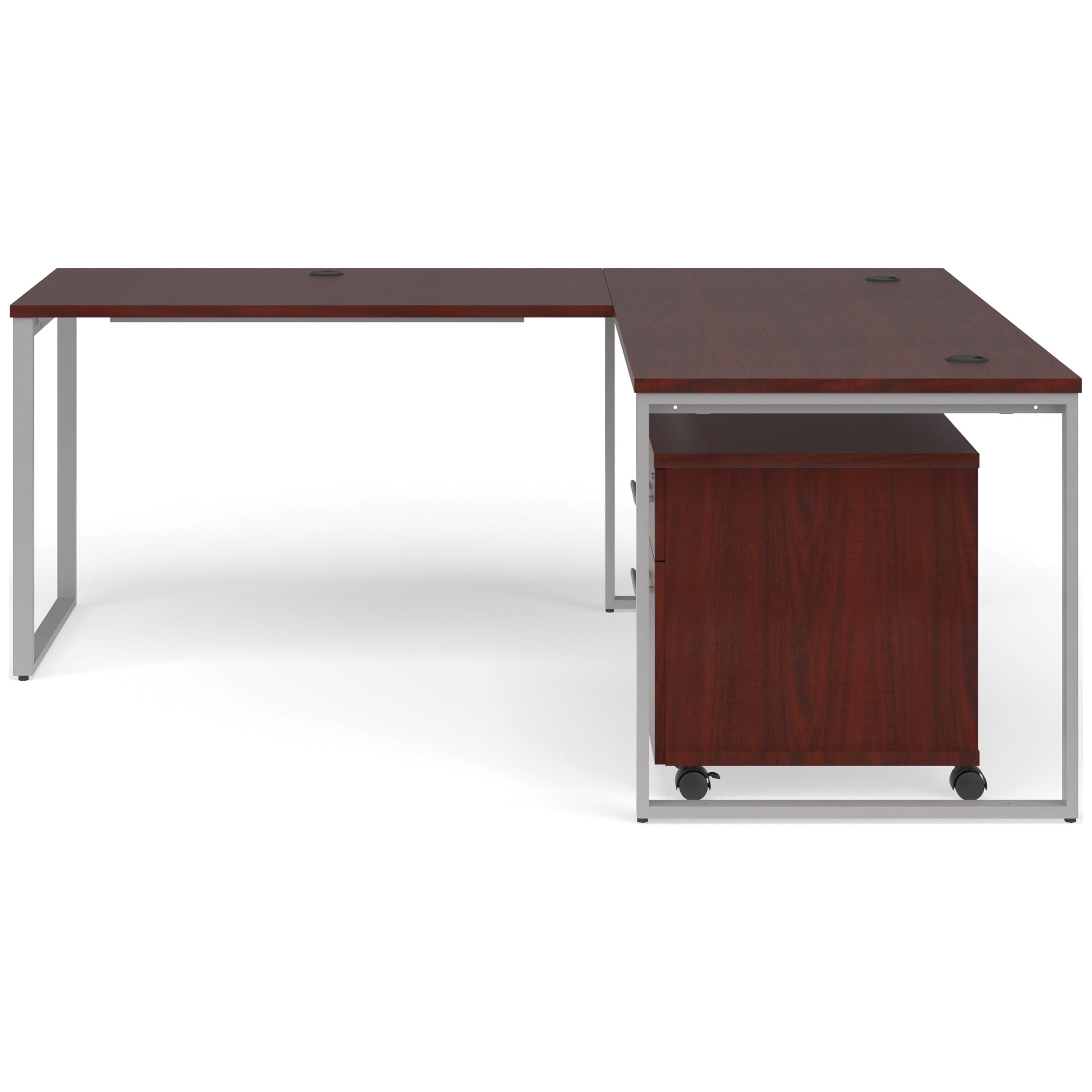 OFM Fulcrum Series Office Furniture Set, 60" Desk with Return, Filing Cabinet, in Cherry