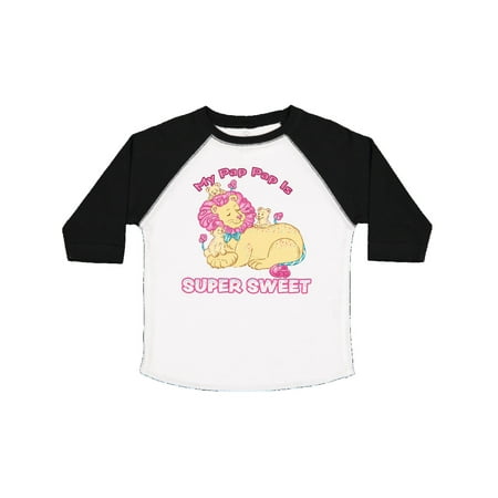 

Inktastic My Pap Pap Is Super Sweet Cotton Candy Lions with Pink Mane Gift Toddler Boy or Toddler Girl T-Shirt