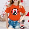 thumbnail image 2 of Chemises pour Filles T-Shirt à Manches Courtes d'Été Col Rond T-Shirt Décontracté Basique pour Bébé Orange 8 Ans-9 Ans, 2 of 4